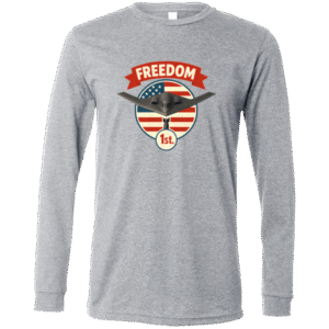 B-2 BOMBER FREEDOM 1st. - 3501 Bella + Canvas Men's LS T-Shirt