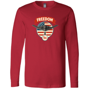 B-2 BOMBER FREEDOM 1st. - 3501 Bella + Canvas Men's LS T-Shirt