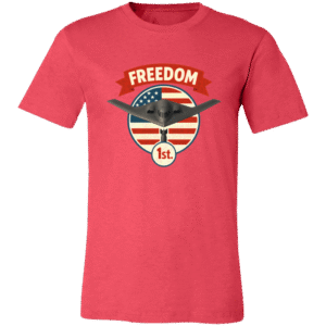 B-2 BOMBER FREEDOM 1st. - 3001C Bella + Canvas Unisex Jersey Short-Sleeve T-Shirt