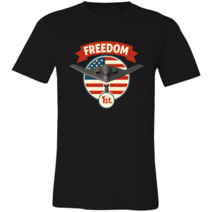 B-2 BOMBER FREEDOM 1st. - 3001C Bella + Canvas Unisex Jersey Short-Sleeve T-Shirt