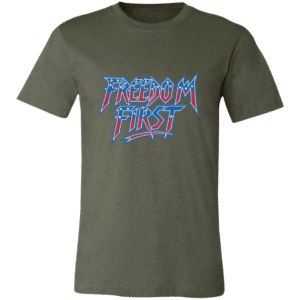 BLUE LIGHTING FREEDOM FIRST - 3001C Bella + Canvas Unisex Jersey Short-Sleeve T-Shirt