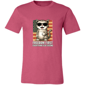 Cool cat W/sun glasses - 3001C Bella + Canvas Unisex Jersey Short-Sleeve T-Shirt-CUTE CAT W/ SUNGLASSES