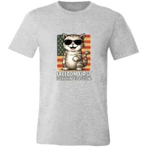 Cool cat W/sun glasses - 3001C Bella + Canvas Unisex Jersey Short-Sleeve T-Shirt-CUTE CAT W/ SUNGLASSES