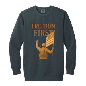SOLDIER FLAG FREEDOM FIRST - 1566 Garment-Dyed Adult Crewneck Sweatshirt