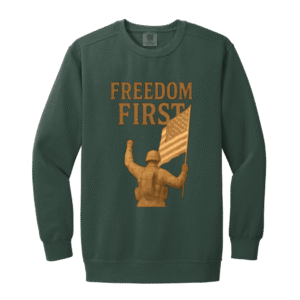 SOLDIER FLAG FREEDOM FIRST - 1566 Garment-Dyed Adult Crewneck Sweatshirt