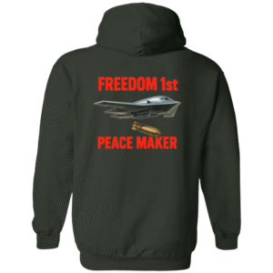 B-2 BOMBER, PEACE MAKERG186 Gildan Zip Up Hooded Sweatshirt