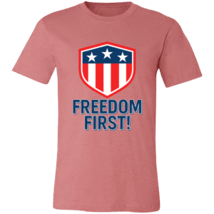 3 STAR SHIELD FREEDOM FIRST-3001C Bella + Canvas Unisex Jersey Short-Sleeve T-Shirt