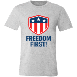 3 STAR SHIELD FREEDOM FIRST-3001C Bella + Canvas Unisex Jersey Short-Sleeve T-Shirt
