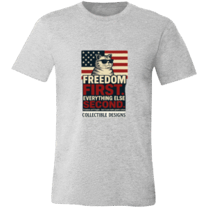 CAT, FLAG, FREEDOM FIRST -3001C Bella + Canvas Unisex Jersey Short-Sleeve T-Shirt