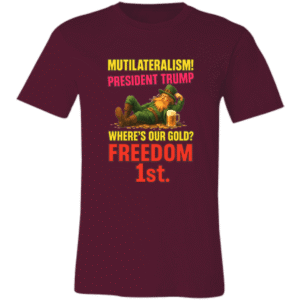 MUTILATERALISM, WHERE'S OUR GOLD- 3001C Bella + Canvas Unisex Jersey Short-Sleeve T-Shirt