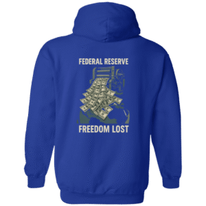 FEDERAL RESERVE FREEDOM LOST - G186 Gildan Zip Up Hooded Sweatshirt