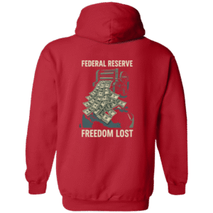 FEDERAL RESERVE FREEDOM LOST - G186 Gildan Zip Up Hooded Sweatshirt