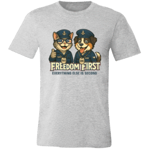 Tuffy  & Duke, FREEDOM 1st. -3001C Bella + Canvas Unisex Jersey Short-Sleeve T-Shirt