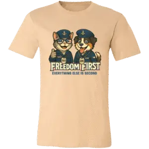 Tuffy  & Duke, FREEDOM 1st. -3001C Bella + Canvas Unisex Jersey Short-Sleeve T-Shirt
