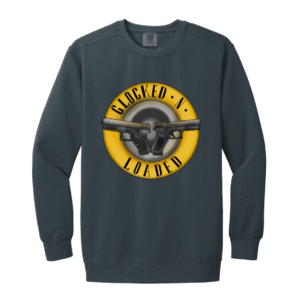 GLOCKED-N-LOADED -1566 Garment-Dyed Adult Crewneck Sweatshirt